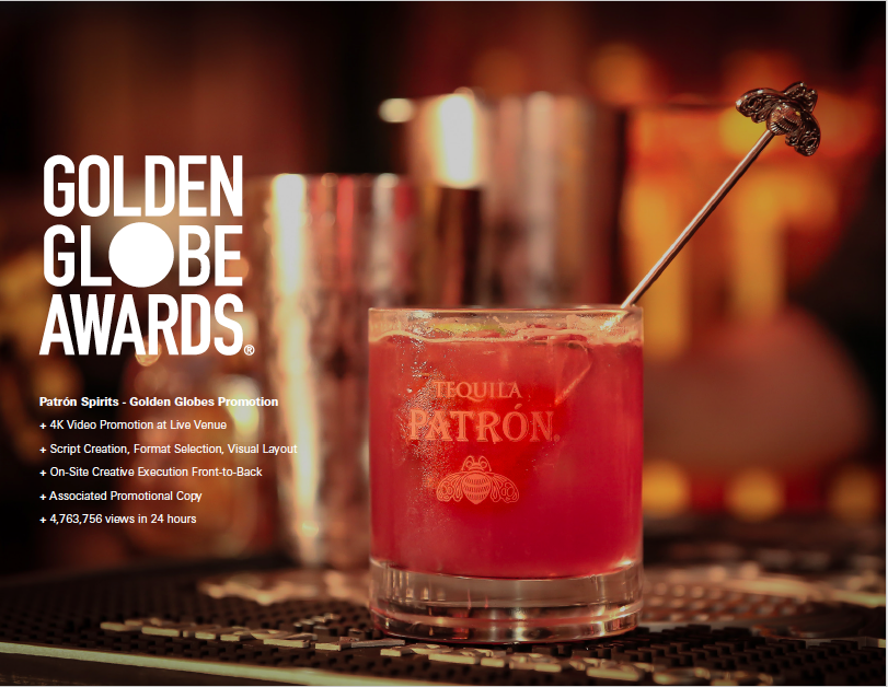 Media Lab One Agency at the Golden Globe Awards for Patron Spirits